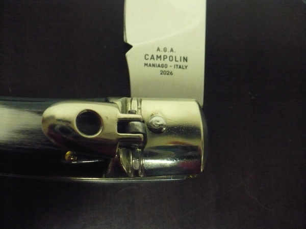 Campolin, coltello a scatto , diana leverlock -21,50 cm- corno di  bufalo brasiliano, switchblade - brazilian buffalo -3