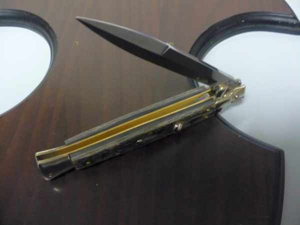 Picklock - Frank Beltrame - Italian stiletto -pugnale 28cm, lama baionetta- abalone  FB  P28/96