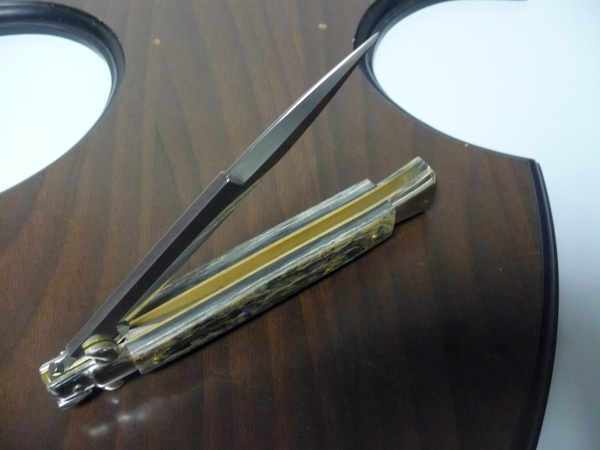 Picklock - Frank Beltrame - Italian stiletto -pugnale 28cm, lama baionetta- abalone  FB  P28/96
