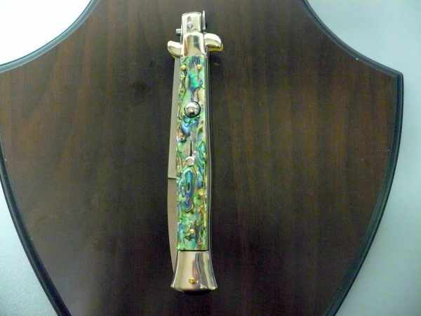 Picklock - Frank Beltrame - Italian stiletto -pugnale 28cm, lama baionetta- abalone  FB  P28/96