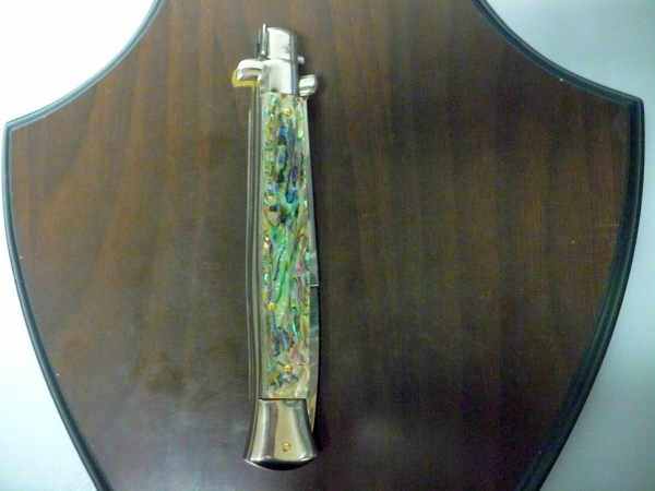 Picklock - Frank Beltrame - Italian stiletto -pugnale 28cm, lama baionetta- abalone  FB  P28/96