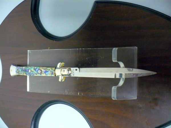 Picklock - Frank Beltrame - Italian stiletto -pugnale 28cm, lama baionetta- abalone  FB  P28/96