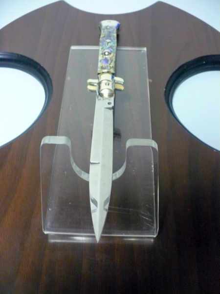 Picklock - Frank Beltrame - Italian stiletto -pugnale 28cm, lama baionetta- abalone  FB  P28/96
