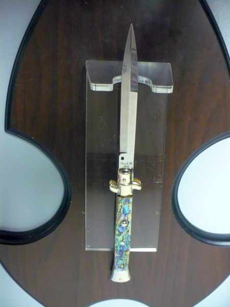 Picklock - Frank Beltrame - Italian stiletto -pugnale 28cm, lama baionetta- abalone  FB  P28/96
