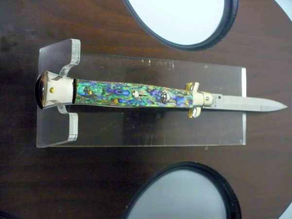 Picklock - Frank Beltrame - Italian stiletto -pugnale 28cm, lama baionetta- abalone  FB  P28/96
