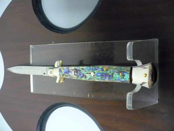 Picklock - Frank Beltrame - Italian stiletto -pugnale 28cm, lama baionetta- abalone  FB  P28/96
