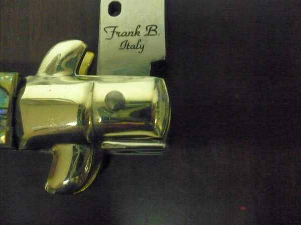 Picklock - Frank Beltrame - Italian stiletto -pugnale 28cm, lama baionetta- abalone  FB  P28/96