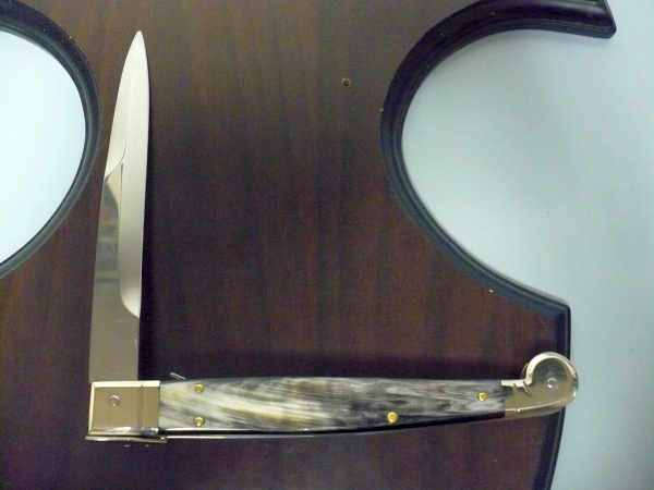 Siciliano,Picklock A.G.A. Campolin sicilian fighting - italian stiletto 30 cm - corno di bufalo  brasiliano / brazilian buffalo horn - 3