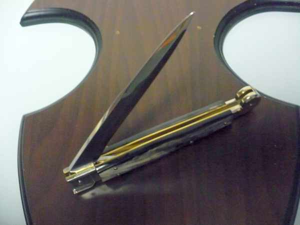 Siciliano,Picklock A.G.A. Campolin sicilian fighting - italian stiletto 30 cm - corno di bufalo  brasiliano / brazilian buffalo horn - 3