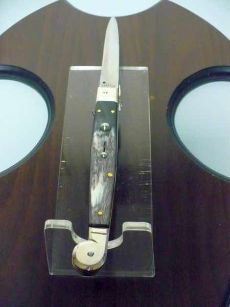 Siciliano,Picklock A.G.A. Campolin sicilian fighting - italian stiletto 30 cm - corno di bufalo  brasiliano / brazilian buffalo horn - 3
