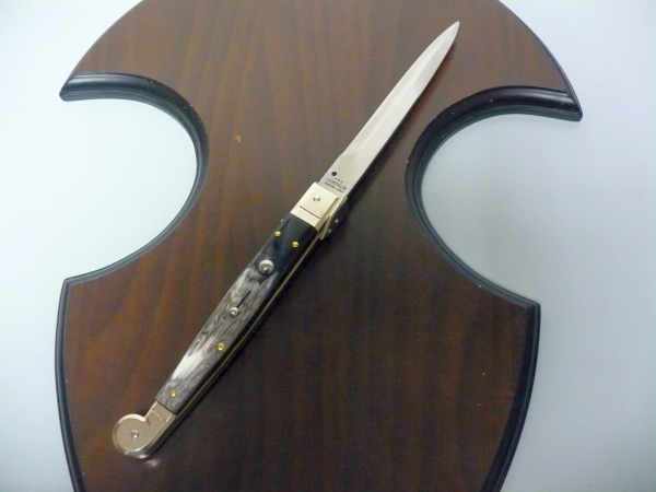 Siciliano,Picklock A.G.A. Campolin sicilian fighting - italian stiletto 30 cm - corno di bufalo  brasiliano / brazilian buffalo horn - 3