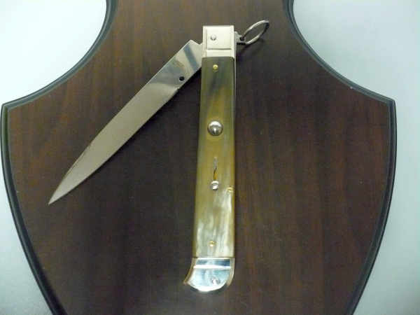 Famiglia Spadon - stiletto  falcon /28 - bufalo brasiliano - lama a swedge vecchio stile - 3