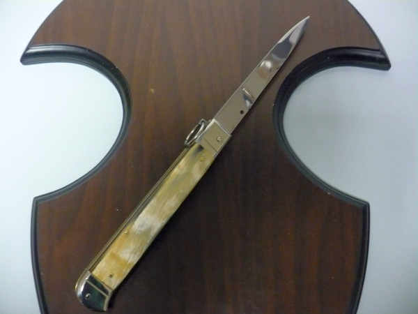 Famiglia Spadon - stiletto  falcon /28 - bufalo brasiliano - lama a swedge vecchio stile - 3