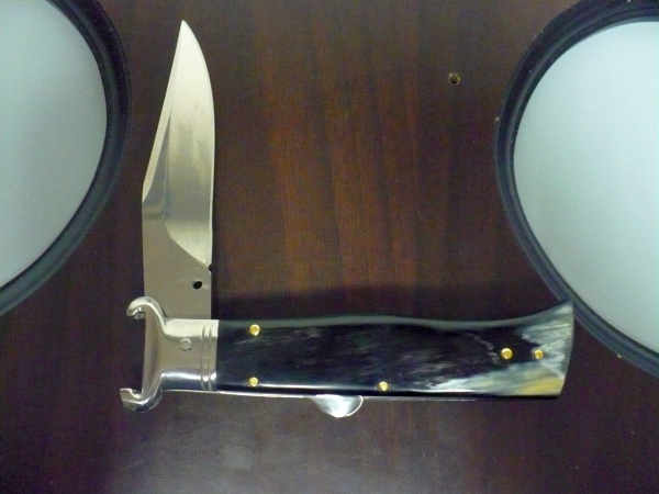 Famiglia Spadon - stiletto  calibro /20 - bufalo brasiliano - taglio classico clip point - 3