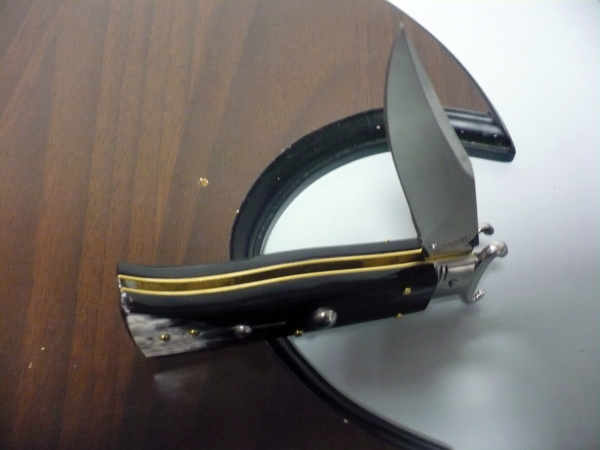Famiglia Spadon - stiletto  calibro /20 - bufalo brasiliano - taglio classico clip point - 3