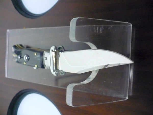 Famiglia Spadon - stiletto  calibro /20 - bufalo brasiliano - taglio classico clip point - 3