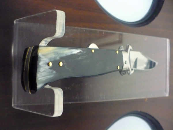 Famiglia Spadon - stiletto  calibro /20 - bufalo brasiliano - taglio classico clip point - 3