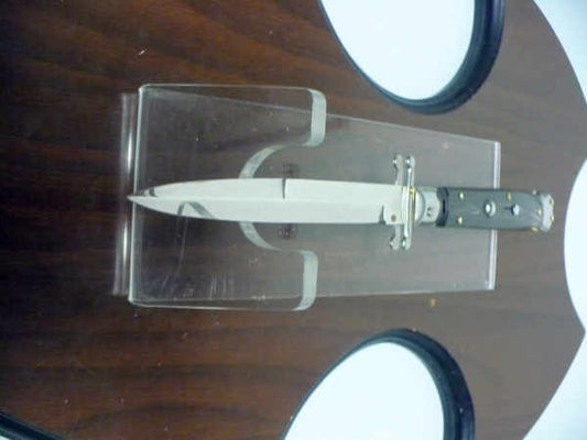 Swinguard Frank Beltrame - italian stiletto 28 cm - corno di bufalo scuro - lama baionetta FB 550/58- 3