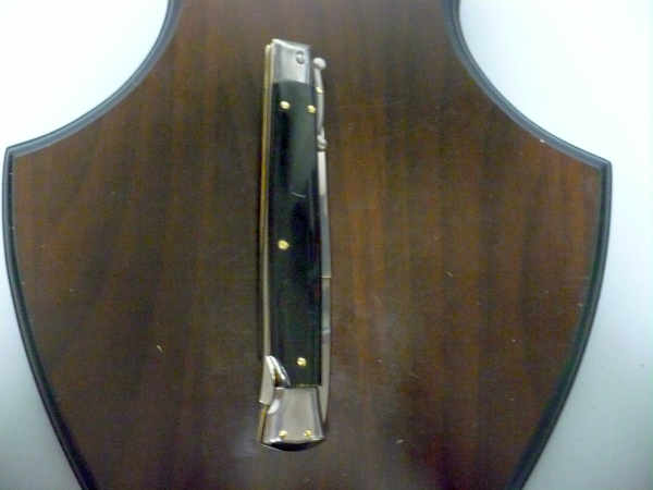 Swinguard Frank Beltrame - italian stiletto 28 cm - corno di bufalo scuro - lama baionetta FB 550/58- 3