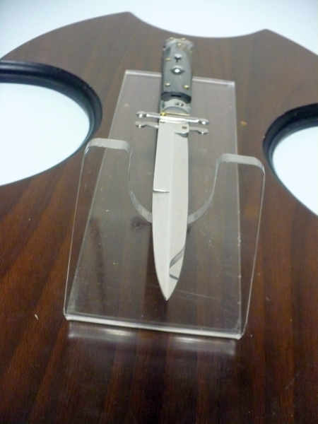 Swinguard Frank Beltrame - italian stiletto 28 cm - corno di bufalo scuro - lama baionetta FB 550/58- 3