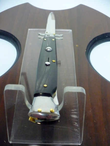 Swinguard Frank Beltrame - italian stiletto 28 cm - corno di bufalo scuro - lama baionetta FB 550/58- 3