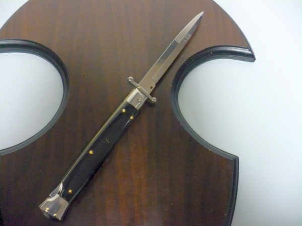 Swinguard Frank Beltrame - italian stiletto 28 cm - corno di bufalo scuro - lama baionetta FB 550/58- 3