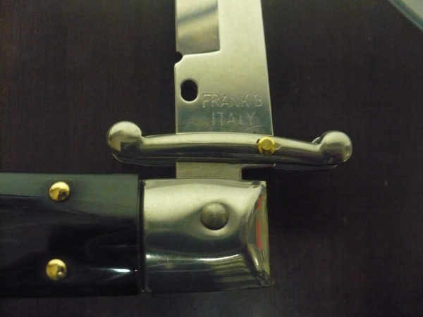 Swinguard Frank Beltrame - italian stiletto 28 cm - corno di bufalo scuro - lama baionetta FB 550/58- 3