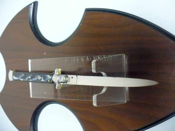 Italian stiletto 33 cm, pugnale, imitazione di bufalo scuro - coltellerie artigianali Maniago Italy - 5