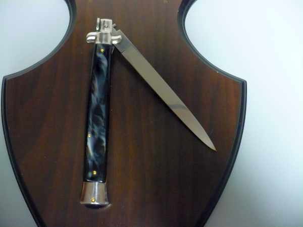 Italian stiletto 33 cm, pugnale, imitazione di bufalo scuro - coltellerie artigianali Maniago Italy - 5