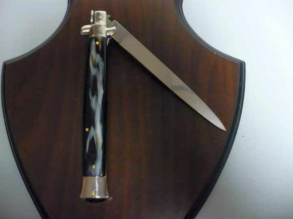 Italian stiletto 33 cm, pugnale, imitazione di bufalo scuro - coltellerie artigianali Maniago Italy - 10