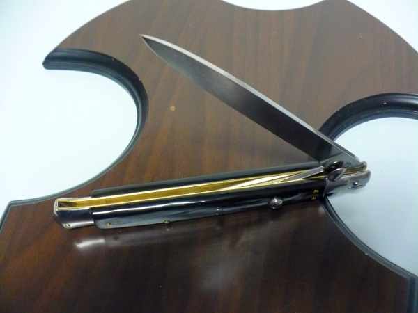 Italian stiletto 33 cm, pugnale, imitazione di bufalo scuro - coltellerie artigianali Maniago Italy - 6