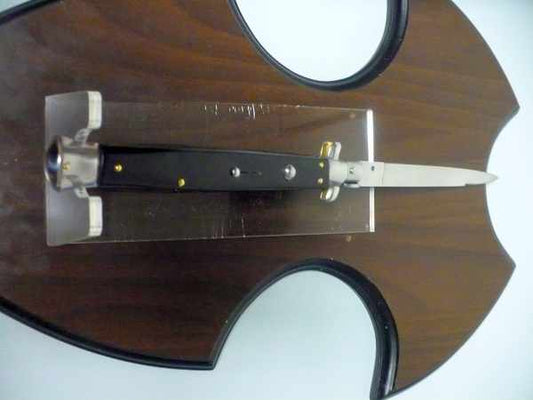 Frank Beltrame, italian stiletto 33 cm , impugniatura di bufalo scuro - lama swedge - 5