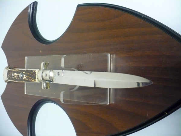 Coltello a scatto - pugnale picklock -A.G.A.Campolin - italian stiletto 38 cm , baionetta - corno di cervo / deer horn