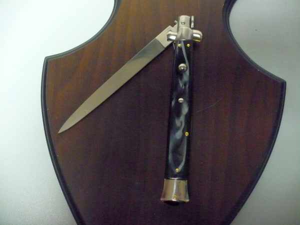 Italian stiletto 33 cm, pugnale, imitazione di bufalo scuro - coltellerie artigianali Maniago Italy - 4