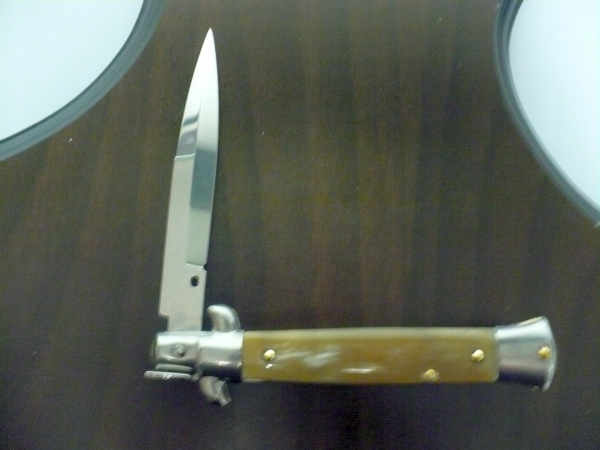 Frank Beltrame -  italian stiletto 20cm, bufalo chiaro -lama baionetta - 20FB/48B - 4