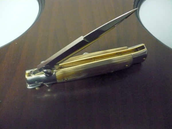 Frank Beltrame -  italian stiletto 20cm, bufalo chiaro -lama baionetta - 20FB/48B - 4