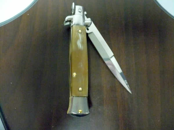 Frank Beltrame -  italian stiletto 20cm, bufalo chiaro -lama baionetta - 20FB/48B - 4