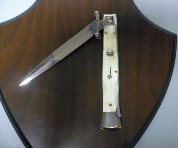 Swinguard Frank Beltrame - italian stiletto 28 cm -bufalo chiaro, lama baionetta- FB 550/58B- 4