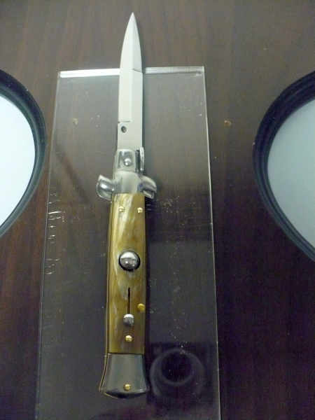 Frank Beltrame -  italian stiletto 20cm, bufalo chiaro -lama baionetta - 20FB/48B - 4