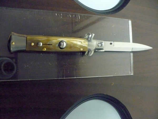 Frank Beltrame -  italian stiletto 20cm, bufalo chiaro -lama baionetta - 20FB/48B - 4