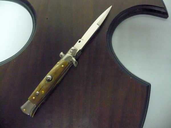 Frank Beltrame -  italian stiletto 20cm, bufalo chiaro -lama baionetta - 20FB/48B - 4