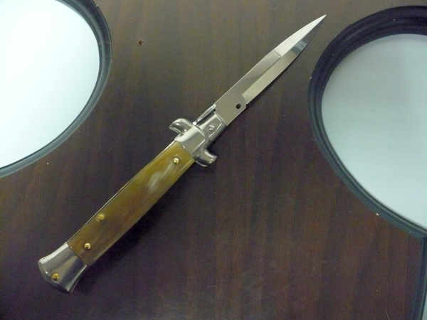 Frank Beltrame -  italian stiletto 20cm, bufalo chiaro -lama baionetta - 20FB/48B - 4