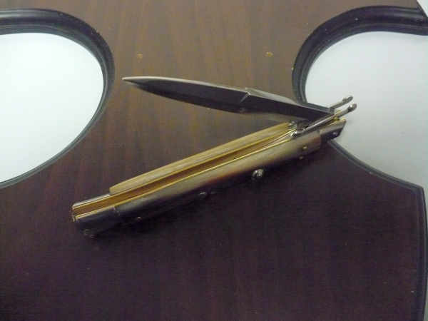 Swinguard Frank Beltrame - italian stiletto 28 cm - punta di corno di bufalo chiaro - lama baionetta  FB 550/48 - 4