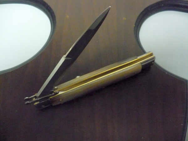Swinguard Frank Beltrame - italian stiletto 28 cm - punta di corno di bufalo chiaro - lama baionetta  FB 550/48 - 4