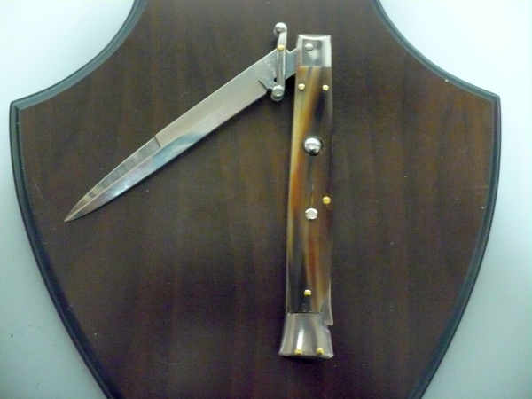 Swinguard Frank Beltrame - italian stiletto 28 cm - punta di corno di bufalo chiaro - lama baionetta  FB 550/48 - 4