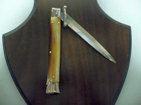 Swinguard Frank Beltrame - italian stiletto 28 cm - punta di corno di bufalo chiaro - lama baionetta  FB 550/48 - 4