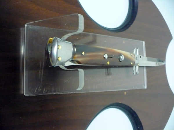 Swinguard Frank Beltrame - italian stiletto 28 cm - punta di corno di bufalo chiaro - lama baionetta  FB 550/48 - 4