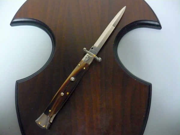 Swinguard Frank Beltrame - italian stiletto 28 cm - punta di corno di bufalo chiaro - lama baionetta  FB 550/48 - 4