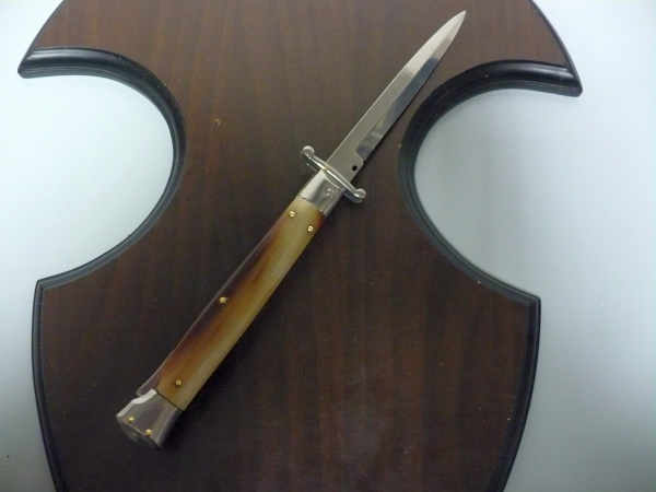 Swinguard Frank Beltrame - italian stiletto 28 cm - punta di corno di bufalo chiaro - lama baionetta  FB 550/48 - 4