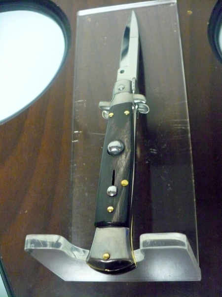 Frank Beltrame -  italian stiletto 20cm, bufalo scuro -lama baionetta - 20FB/58B - 4